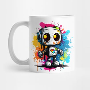 Cute cartoon Robot. Funny cyborg. Mug